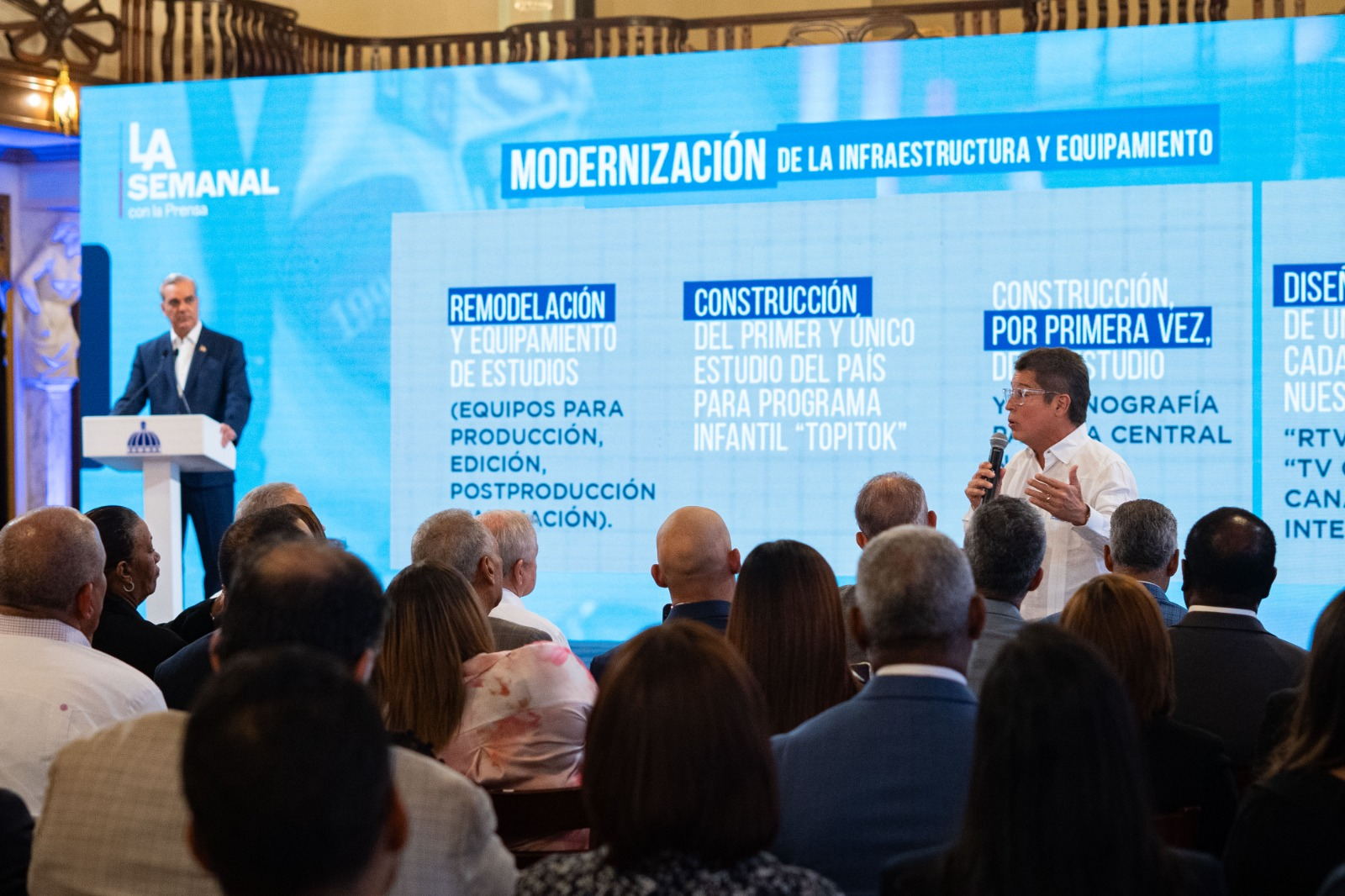 Presidente Abinader presenta en «La Semanal» los avances, el aumento de audiencia y la transformación de RTVD